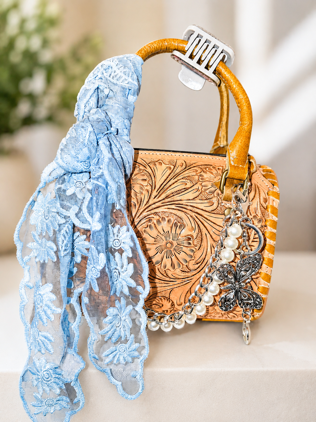 Lace & Grace small speedy handbag with accessory set included!