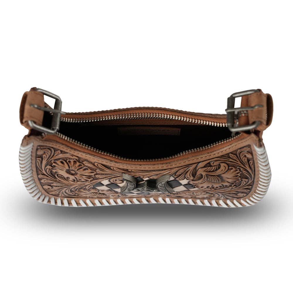 Loyal West - HANDTOOLED DANNIA MEDIUM PURSE CHECKERED EDITION - Checkered Edition