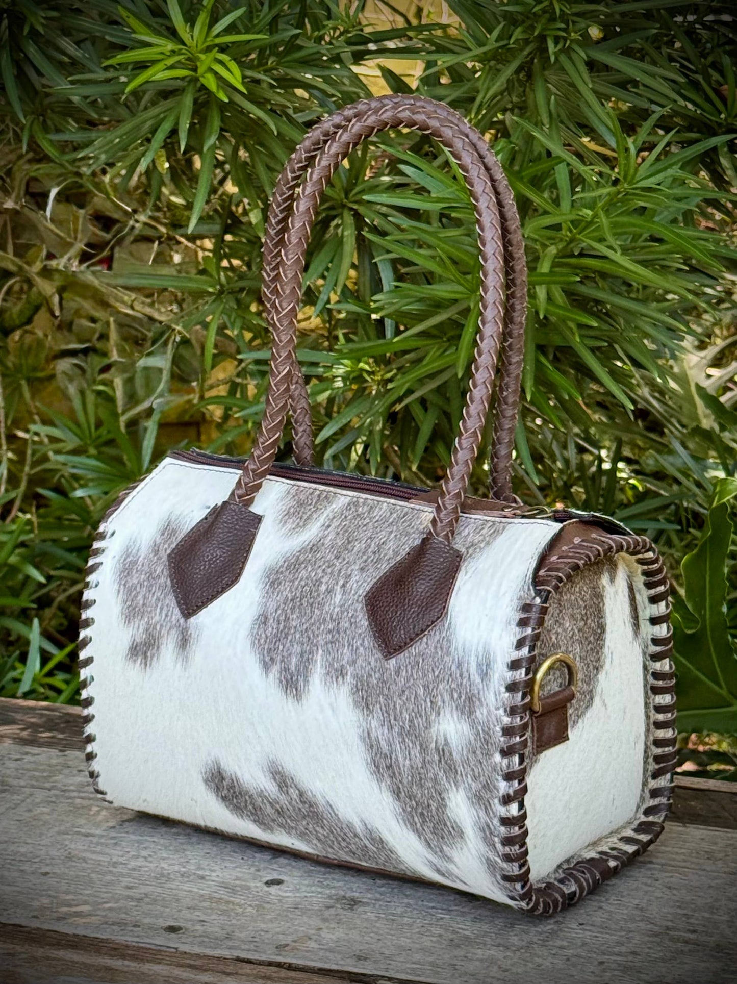 Southern Junkie Gypsy Boutique - Upcycled LV Cowhide Leather Speedy Bag Western