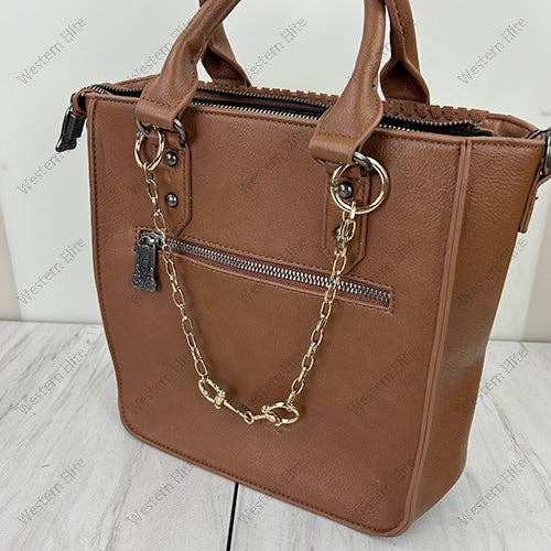 Western Elite Jewelry - PC260629-03 Golden metal chain with horse bite adjustable Purse chain