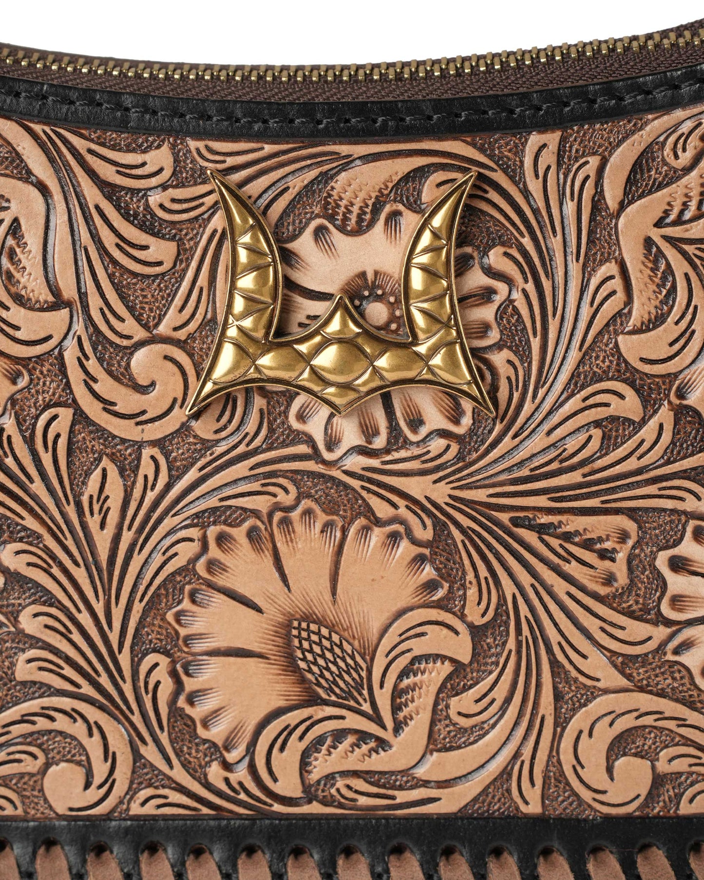Loyal West - Handtooled Dannia Medium Purse - Distressed Brown - NaN / Distressed Brown