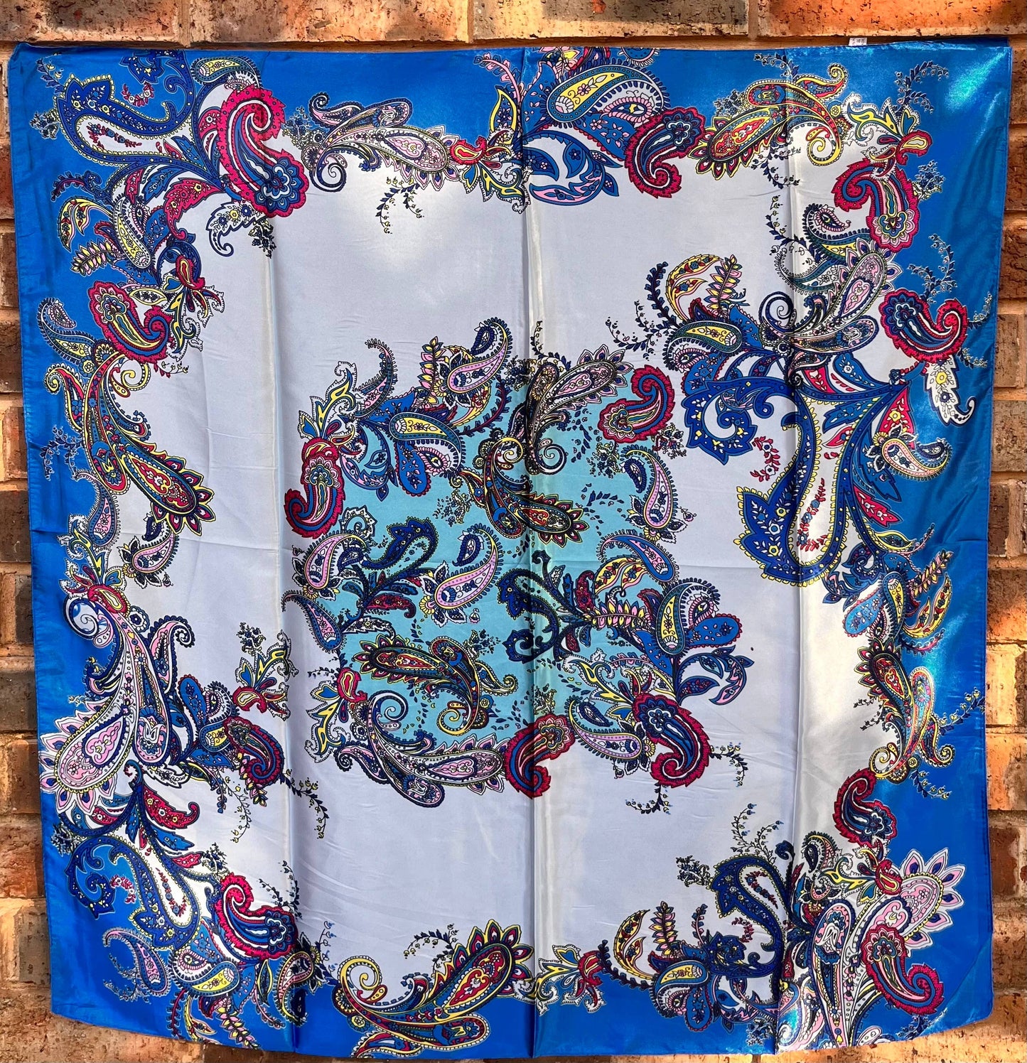 Z Bars Jewelry - #1219 Electric Blue and Baby Blue Paisley