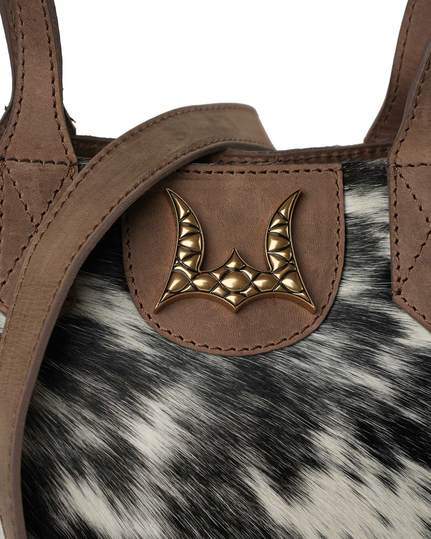 Loyal West - Dakota Medium CrossBody - Black & White Cowhide