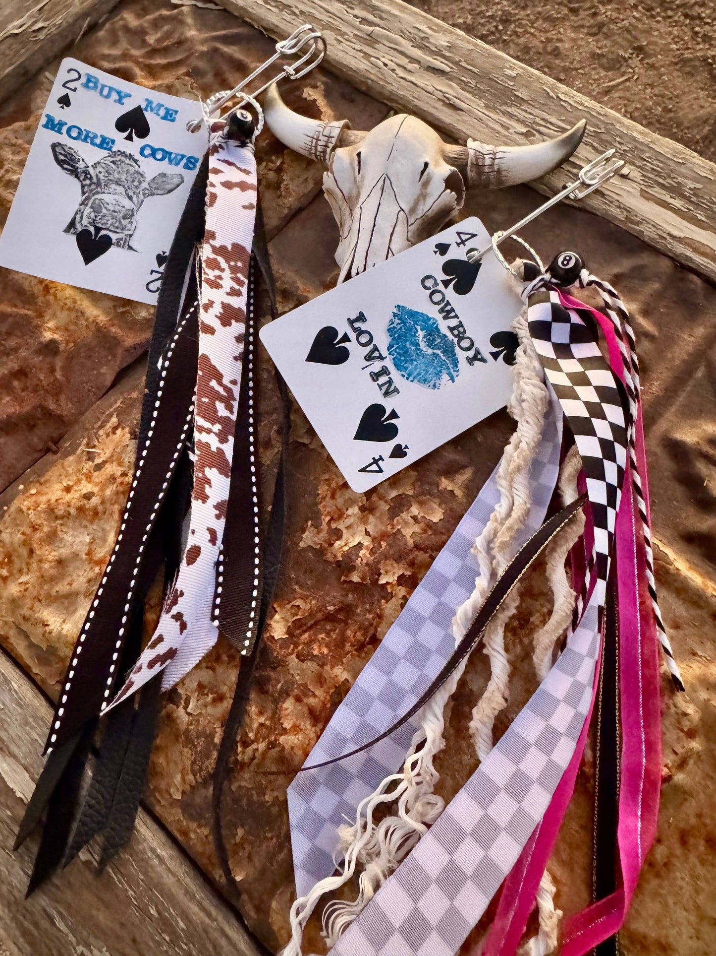 Wild Hancock Creations - Western Keychain/Fringe Keychain/Purse Accessory - BUY ME MORE COWS