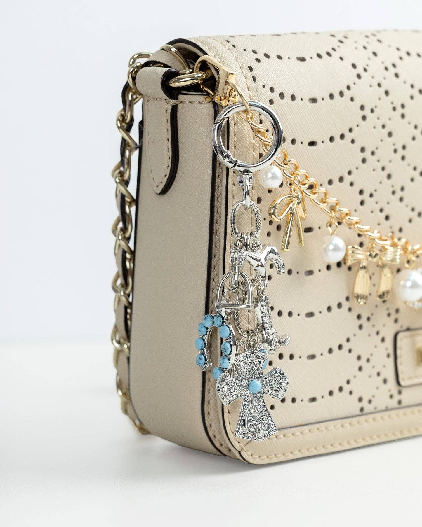 Sessori - Western Boho Horseshoe Cross Bag Charm