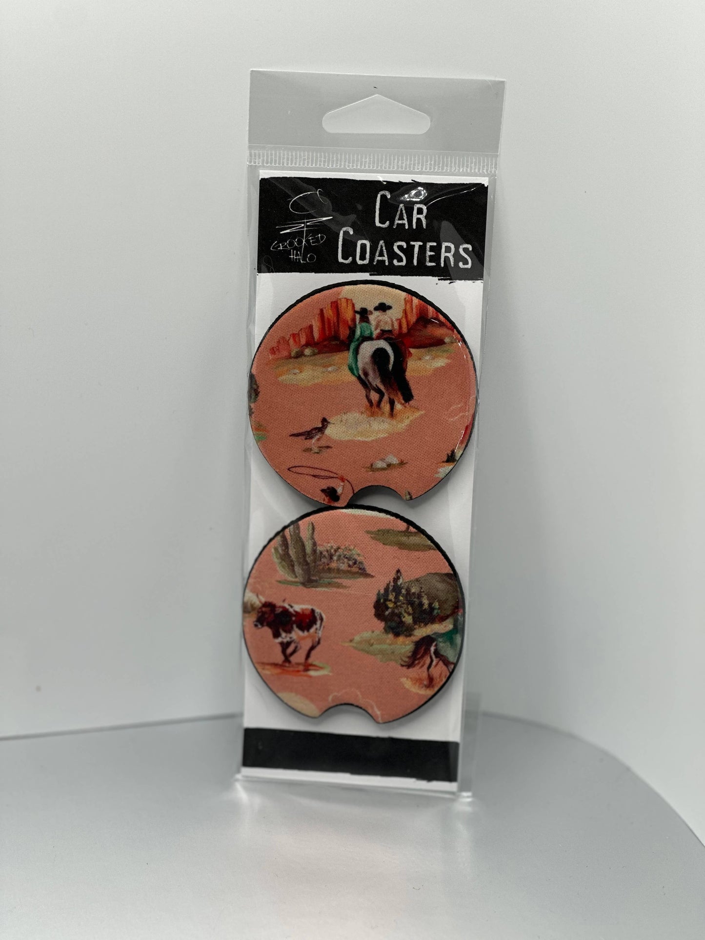Crooked Halo - Western Sunset Set of 2 Neoprene Coasters