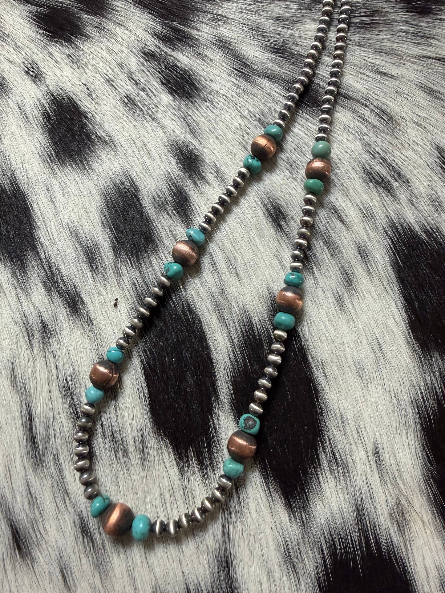 Z Bars Jewelry - #153 Sterling Pearls with Copper Pearl Accents - 18"