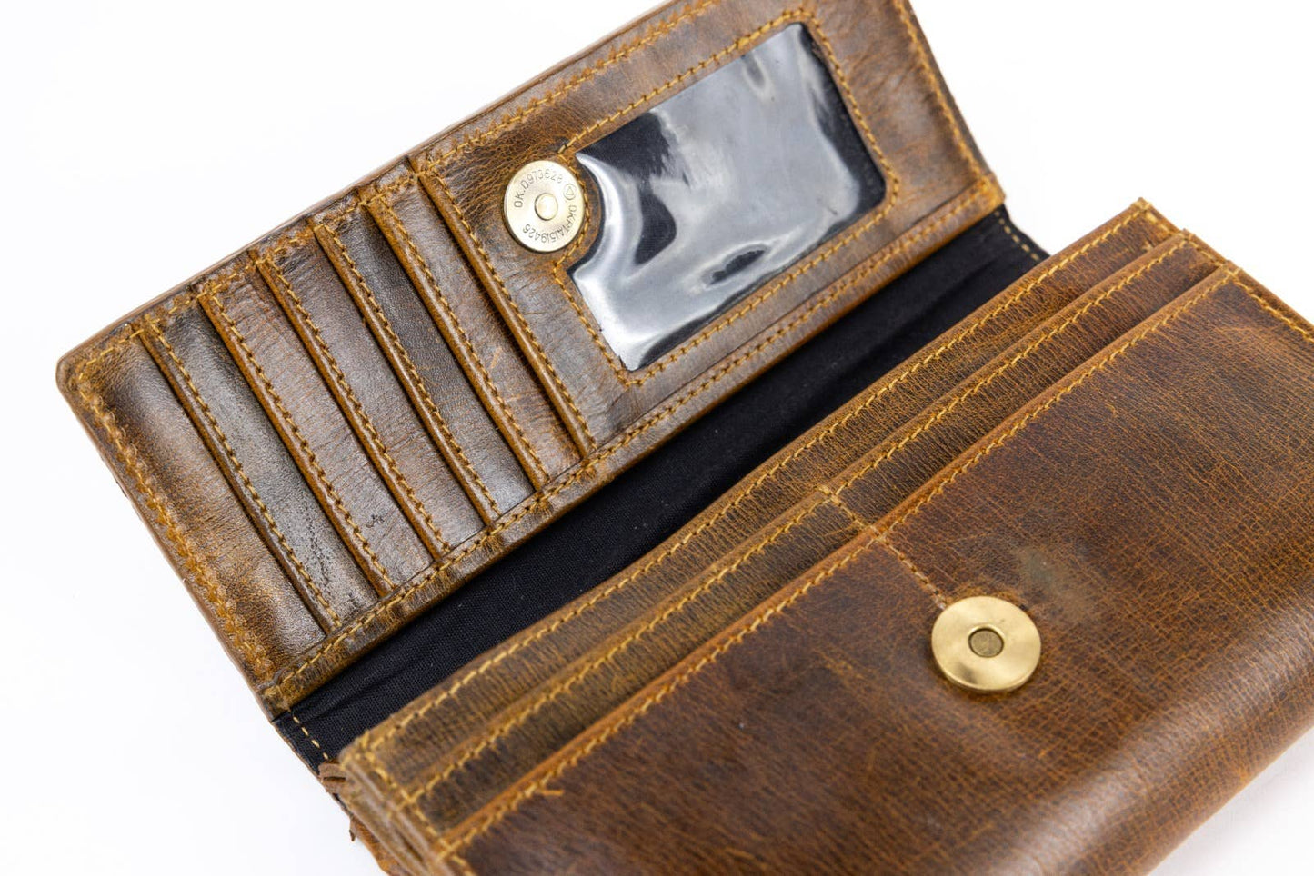 Leather Impressions Inc - Women’s Brown Leather Wallet Floral Butterfly ABLW 18-25201