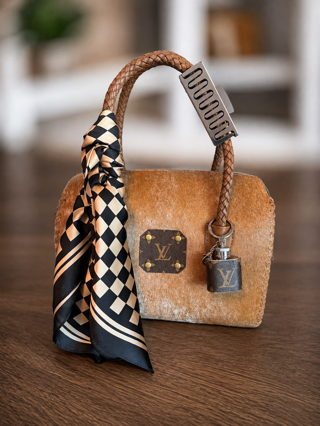 Upcycled Speedy medium handbag with accessories!