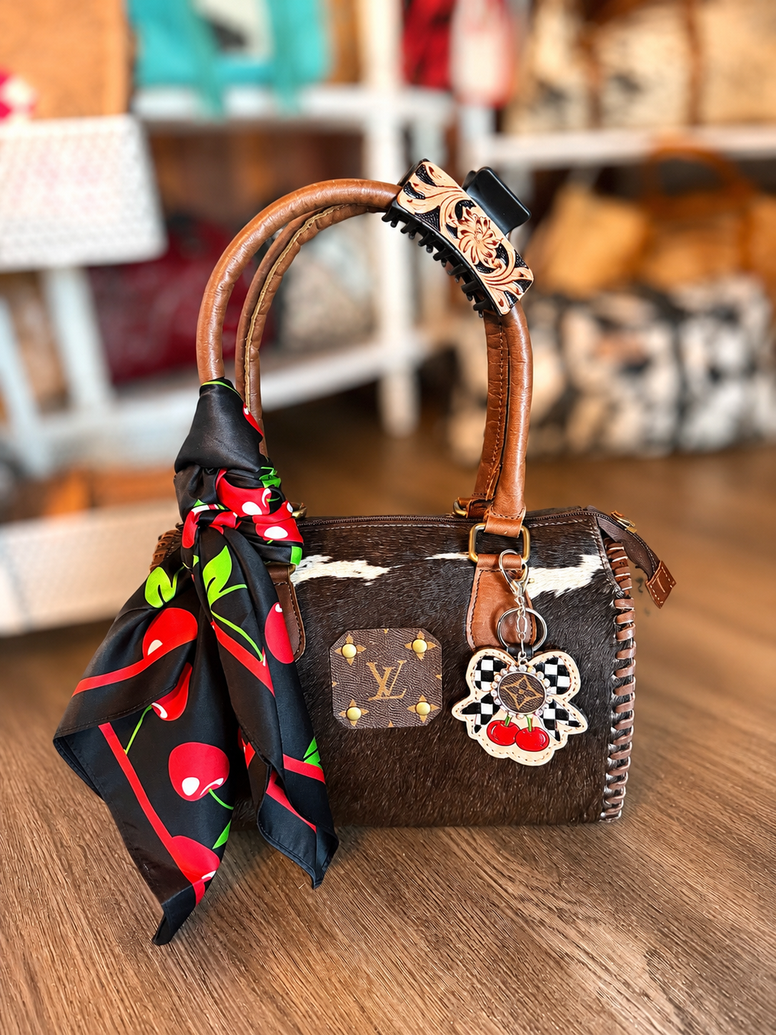 Upcycled medium speedy handbag with Accessories set included!