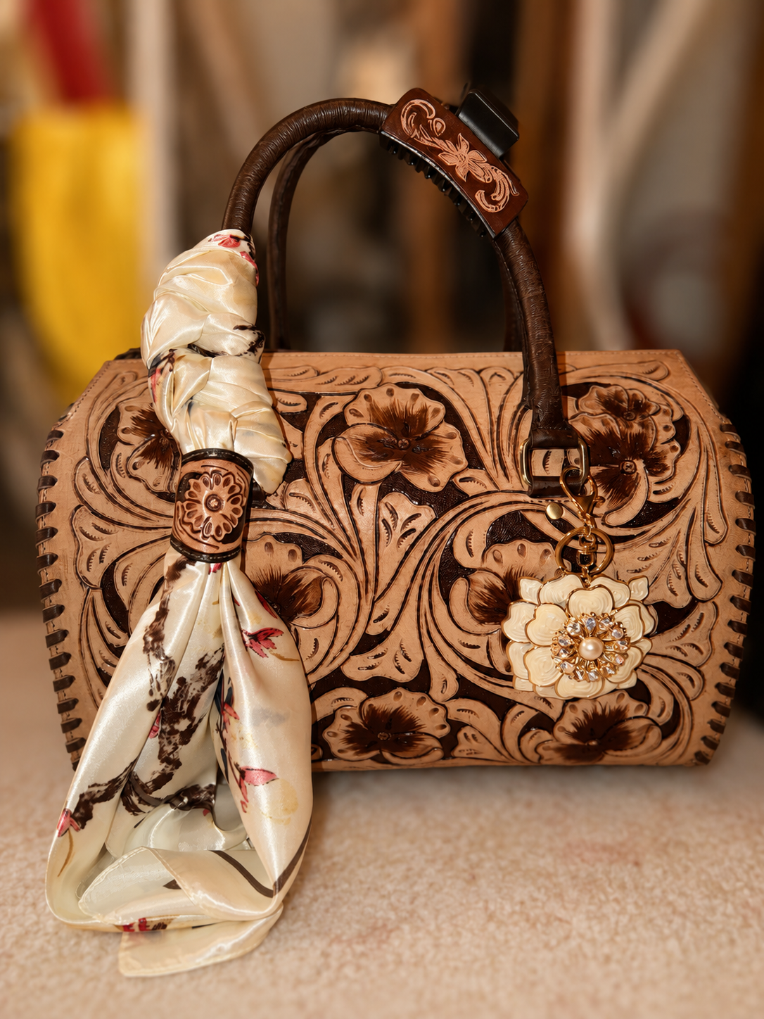 ivory Bloom Large speed handbag