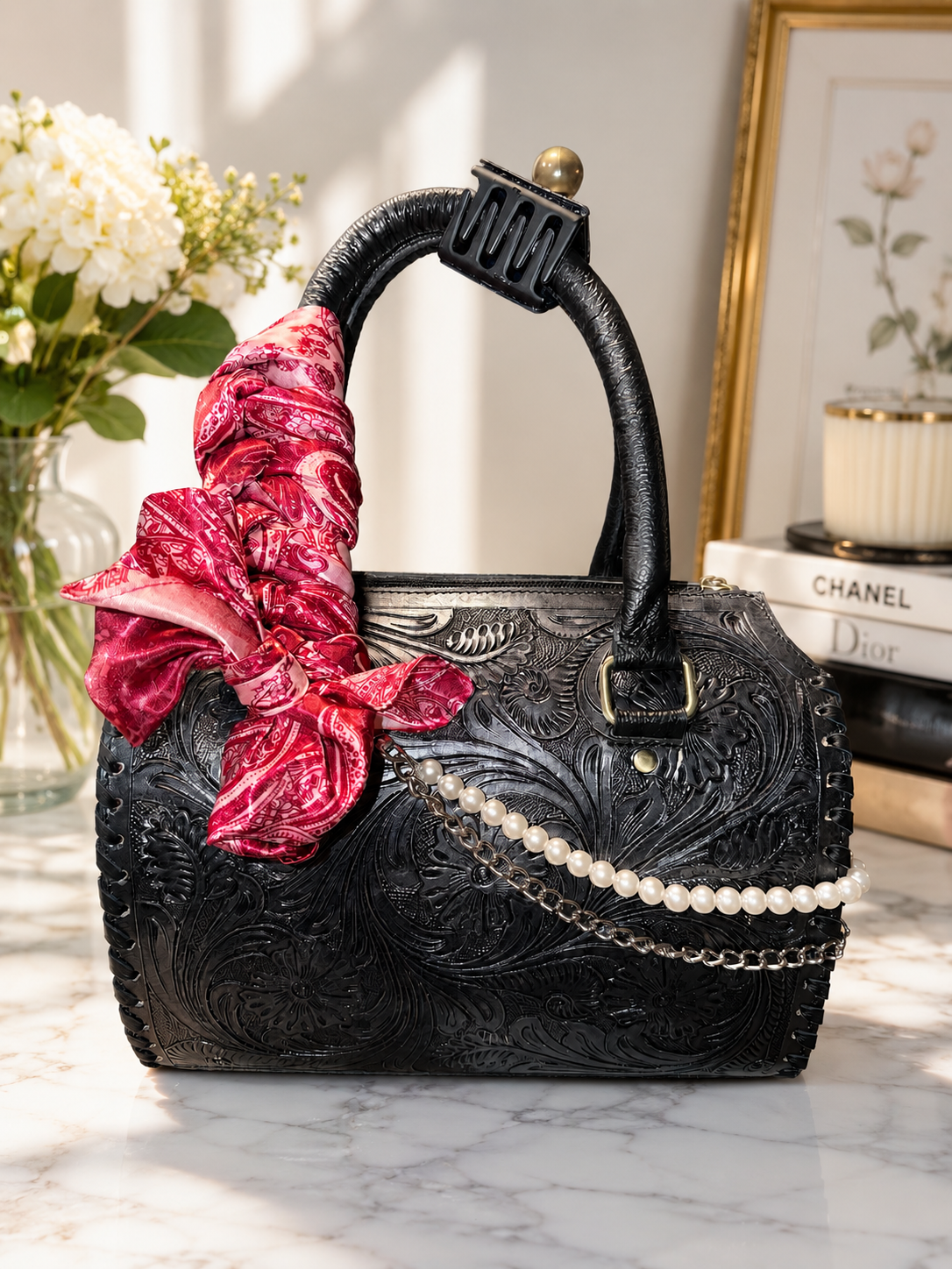 Gunmetal Glam Medium Speedy Handbag! With accessories set included!