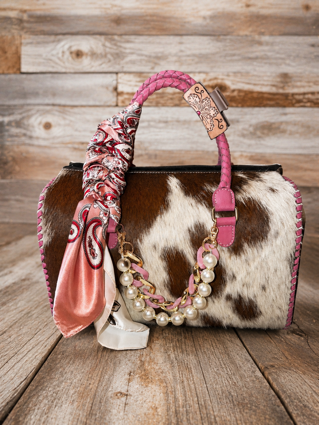 Blush & Buckle large cowhide speedy with accessory set included!
