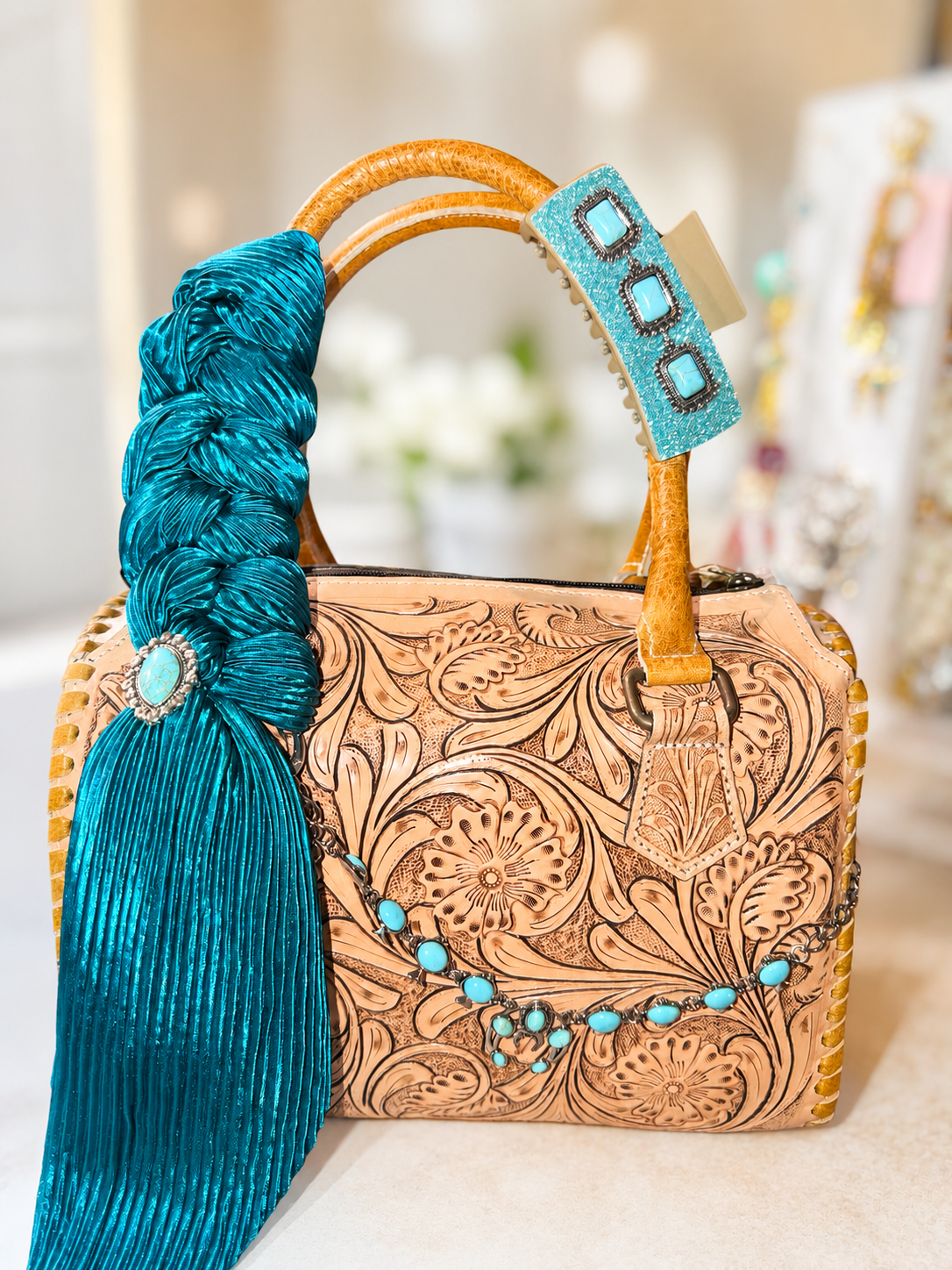 Rio Azul medium speedy handbag with bougie 4 piece set included!