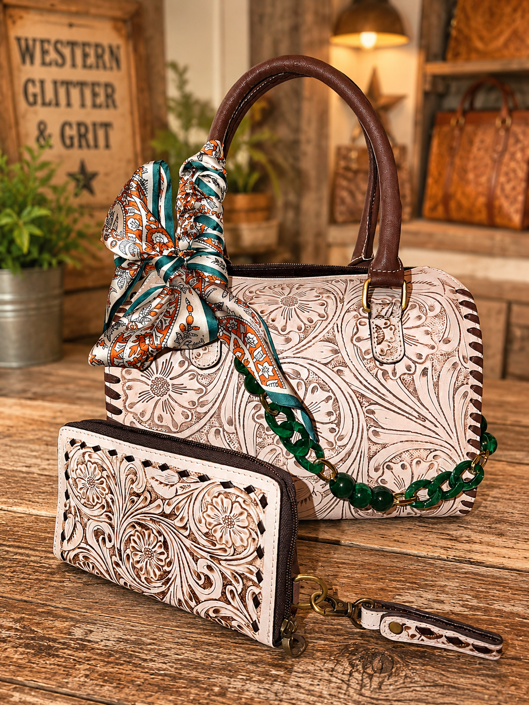 Blonde Emerald medium Speedy handbag with accessory set and matching wallet included!