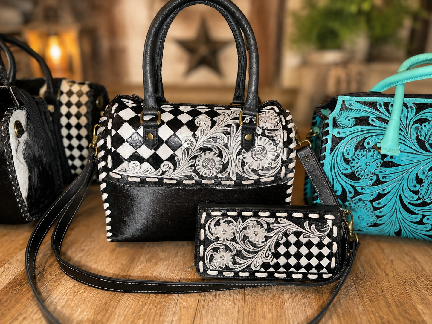 🌼 Black Dahlia medium speedy handbag set!