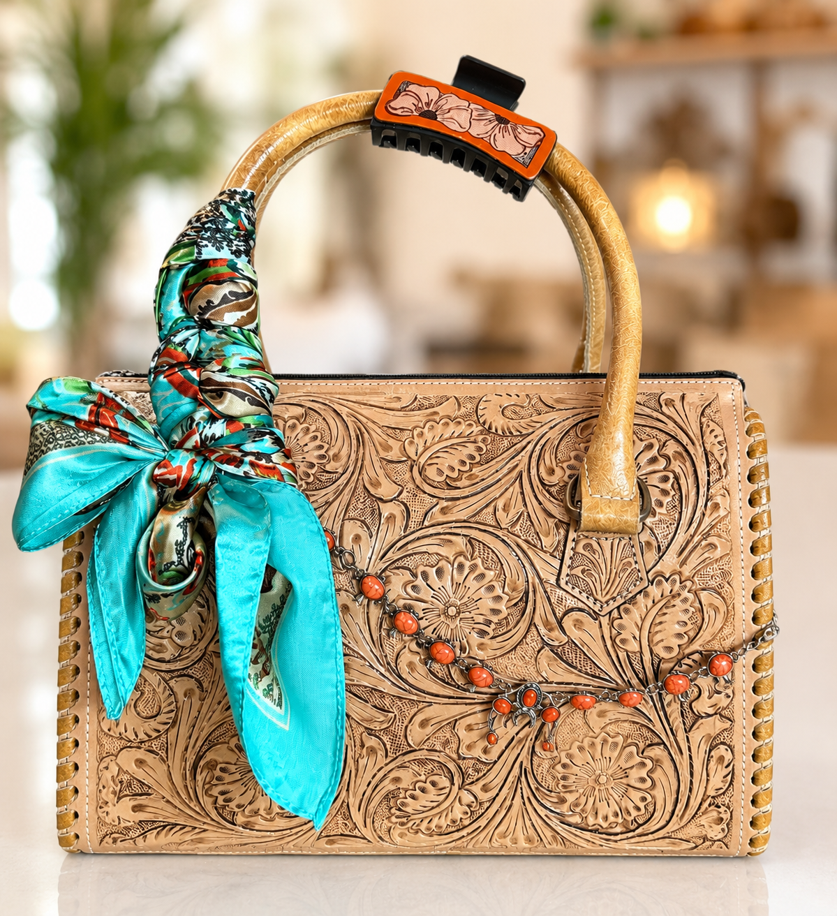 Coral Skies medium speedy handbag exclusively at Glitter & Grit!