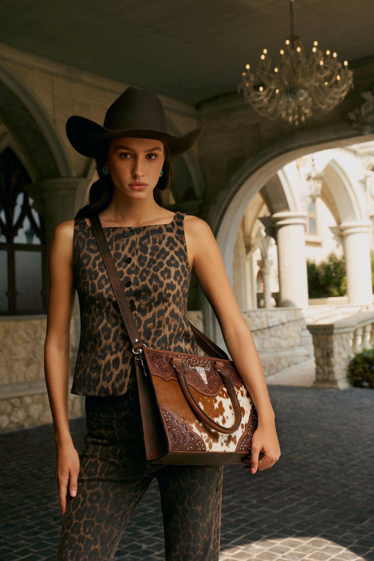 Myra Bag - Timber Trail Hairon Leather Concealed Carry Bag in Cream Mocha - Cream Mocha