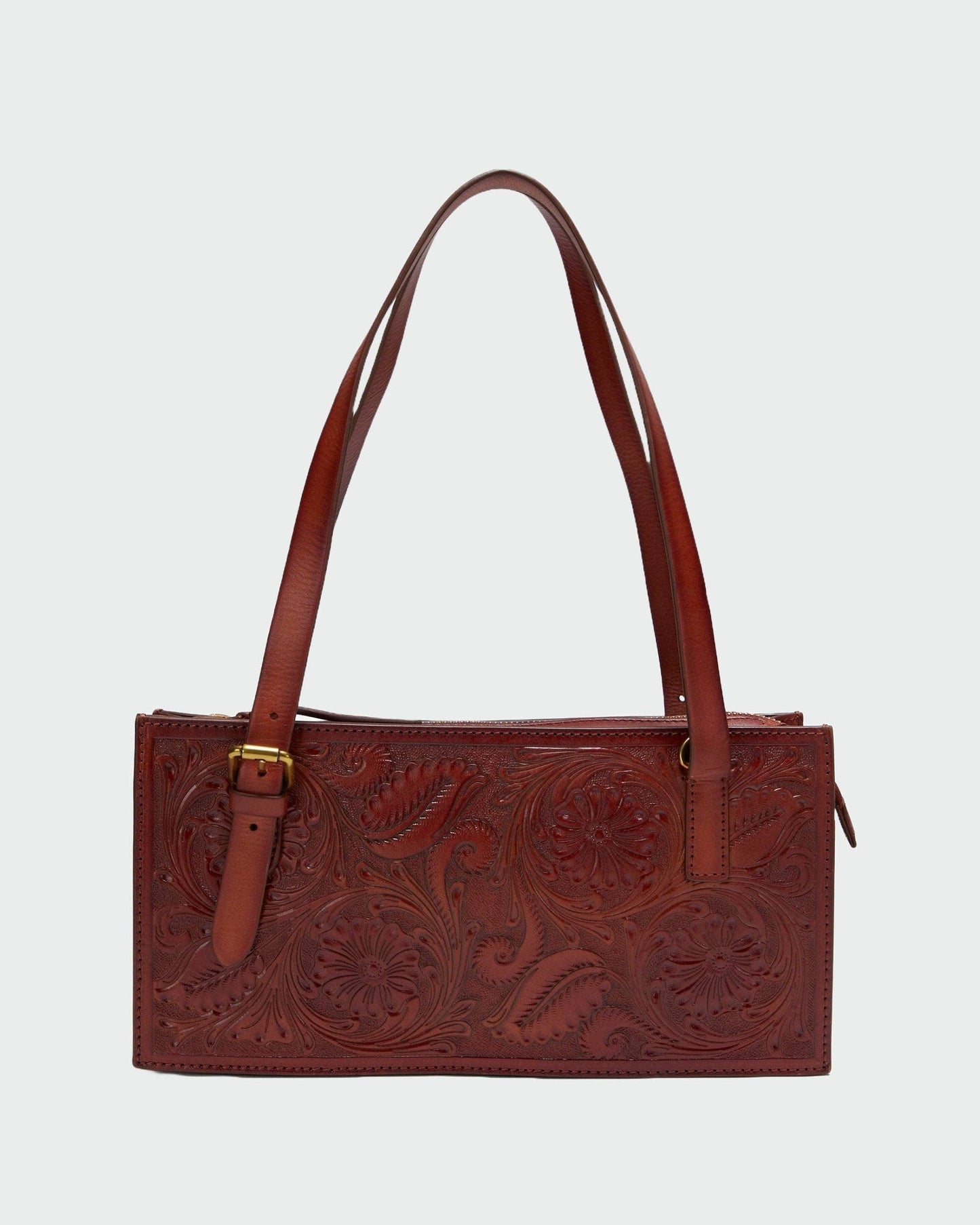Myra Bag - Loyal West Mivva Handtooled Mini Bag - Soft Walnut Leather - Single