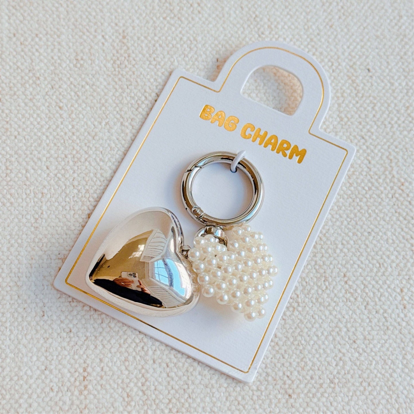 Ellison+Young - Puff Heart Pearl Heart Bag Charm