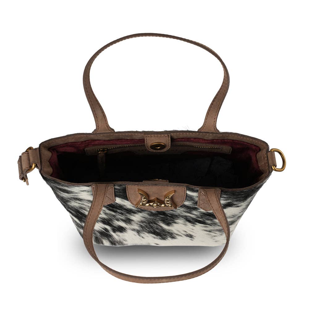Myra Bag - Dakota Medium CrossBody - Black & White Cowhide - Black & White