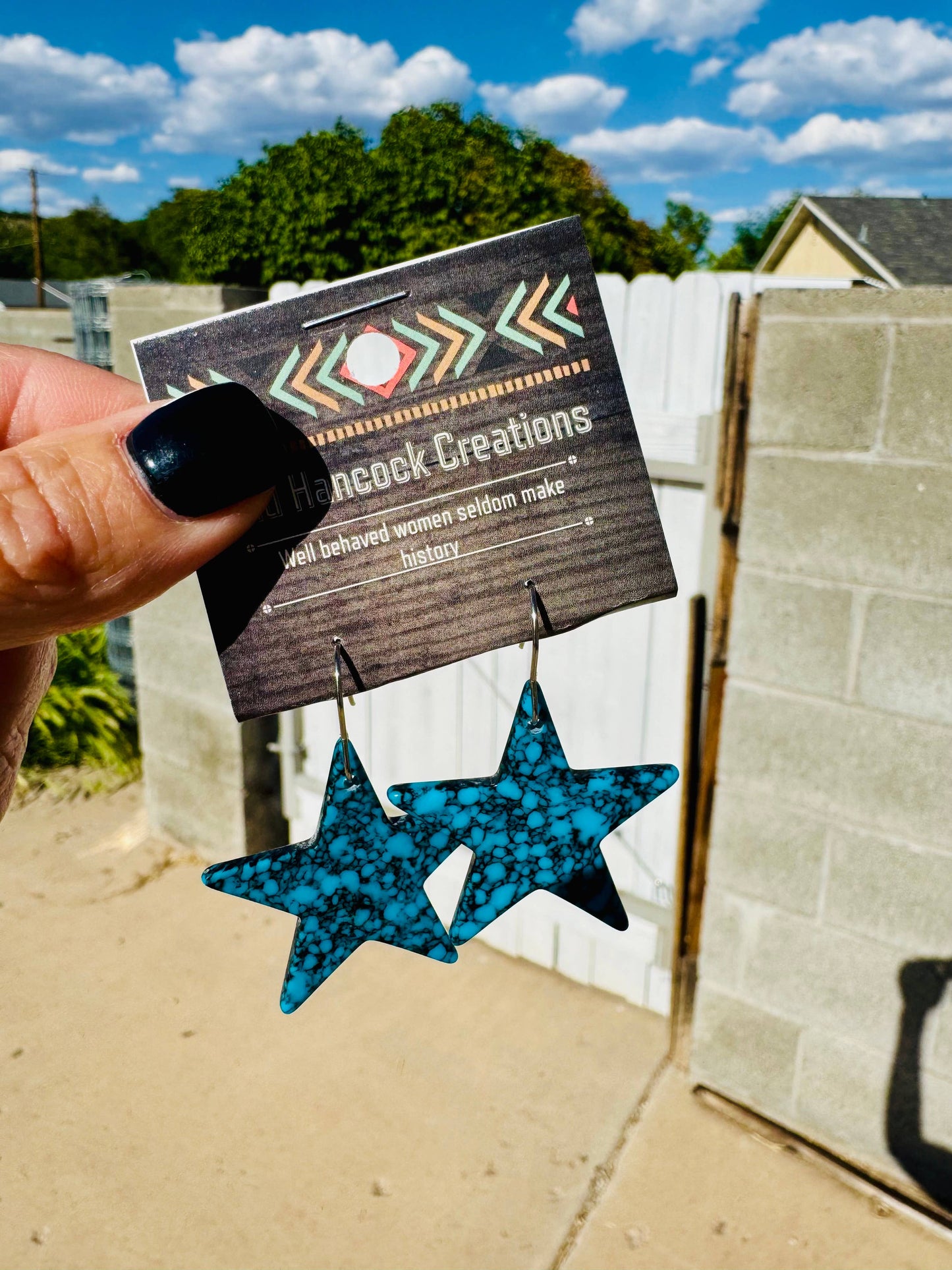 Wild Hancock Creations - Turquoise Star Earrings/Star Earrings/Western Earrings