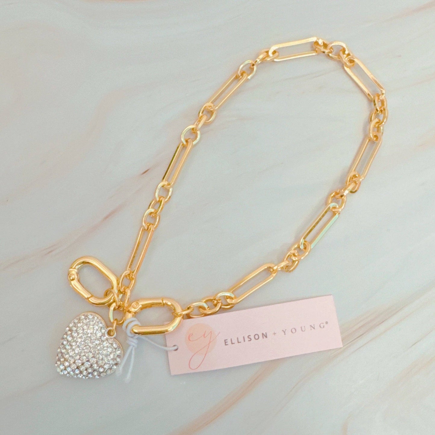 Ellison+Young - Sparkly Big Heart Bag Charm
