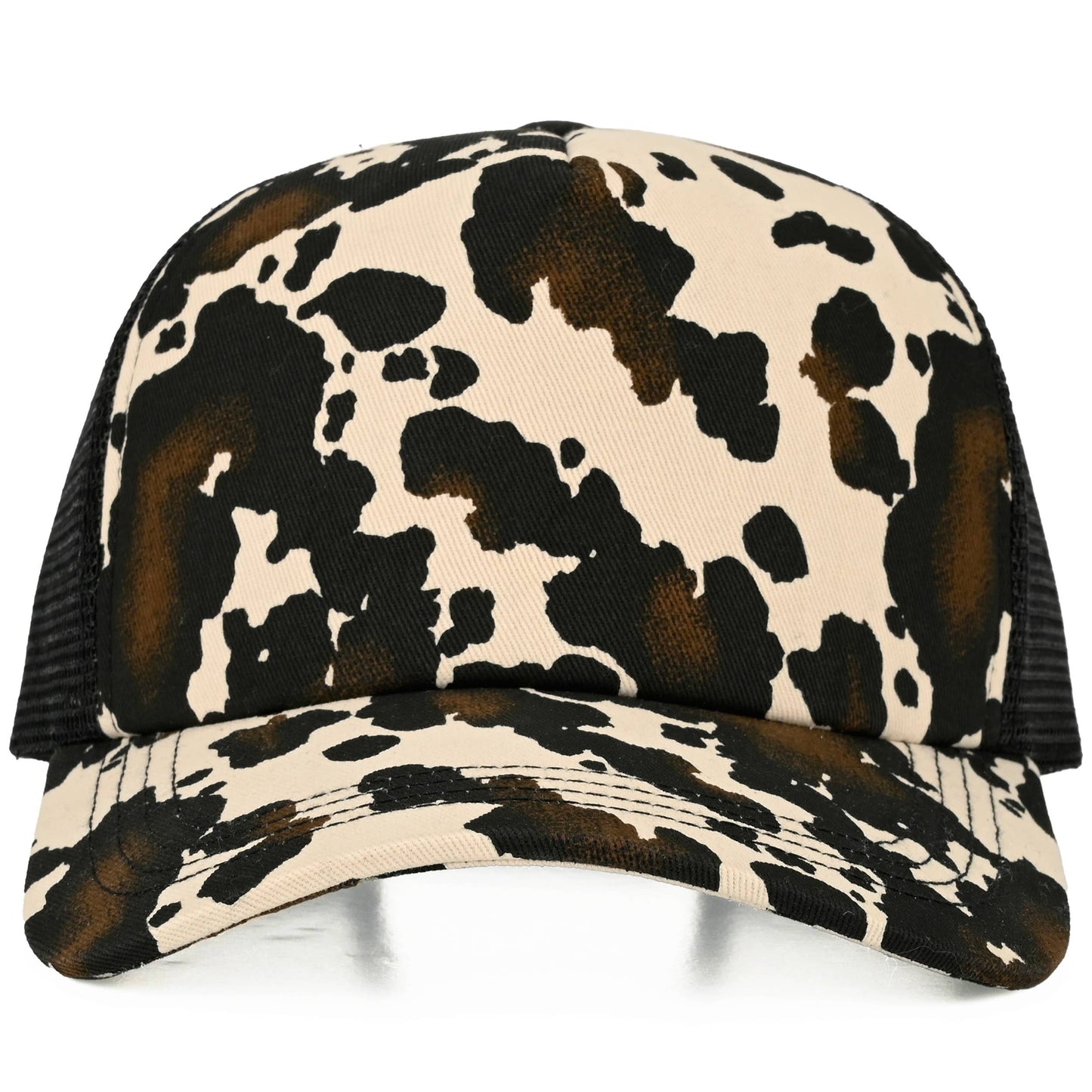 Hana - C.C Cow Pattern with Mesh Back Baseball Cap Trucker Hat - Cow