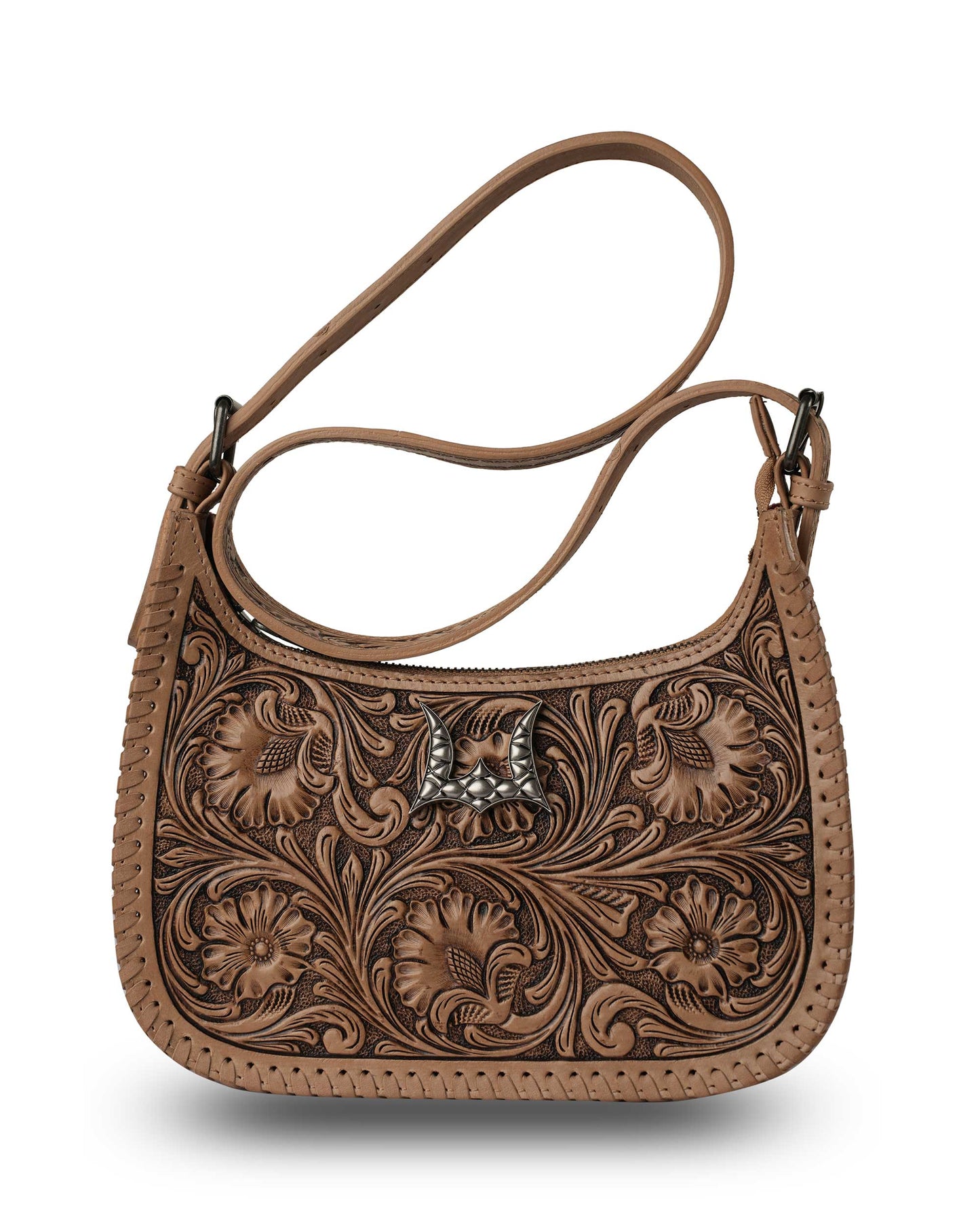 Loyal West - Handtooled Dannia Large Purse - Saddle Brown - NaN / Saddle Brown