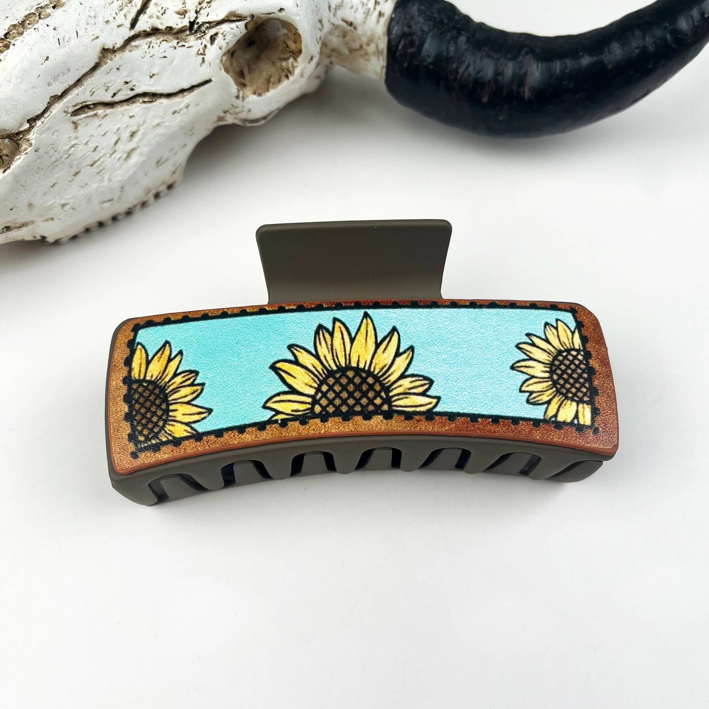 mildstyles - Western cowboy vintage leather hair claw clip - 90039