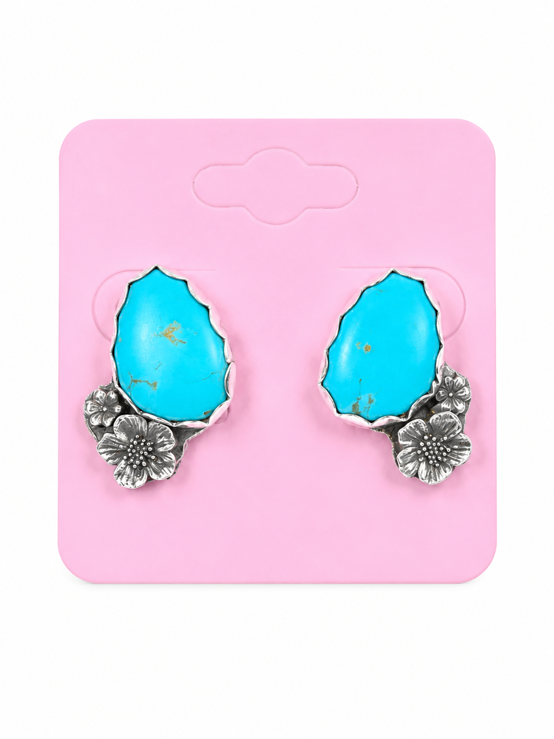Turquoise Floral Studs