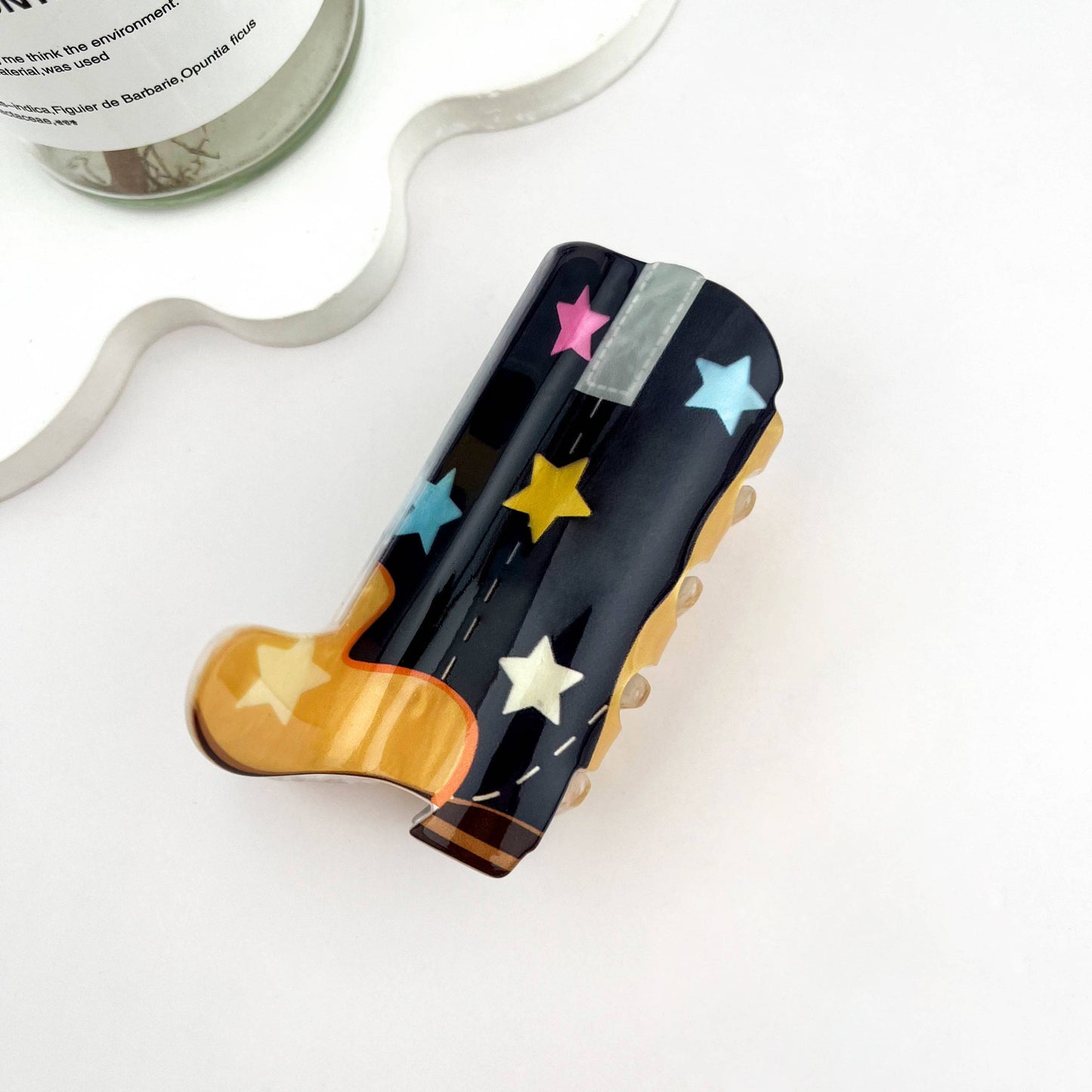 mildstyles - Cowboy Boots Acrylic Hair Claw Clip - F