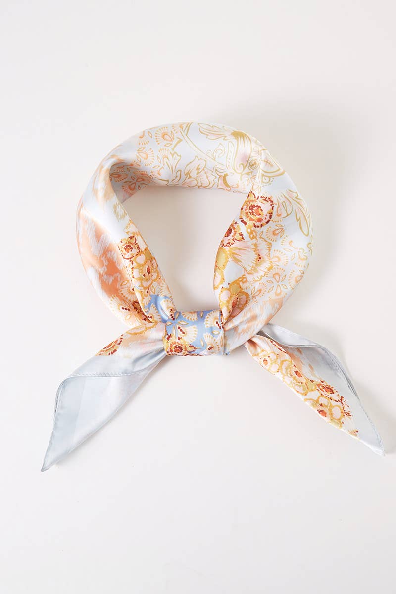 Anarchy Street - Abstract Floral Print Square Bandana Scarf - PK