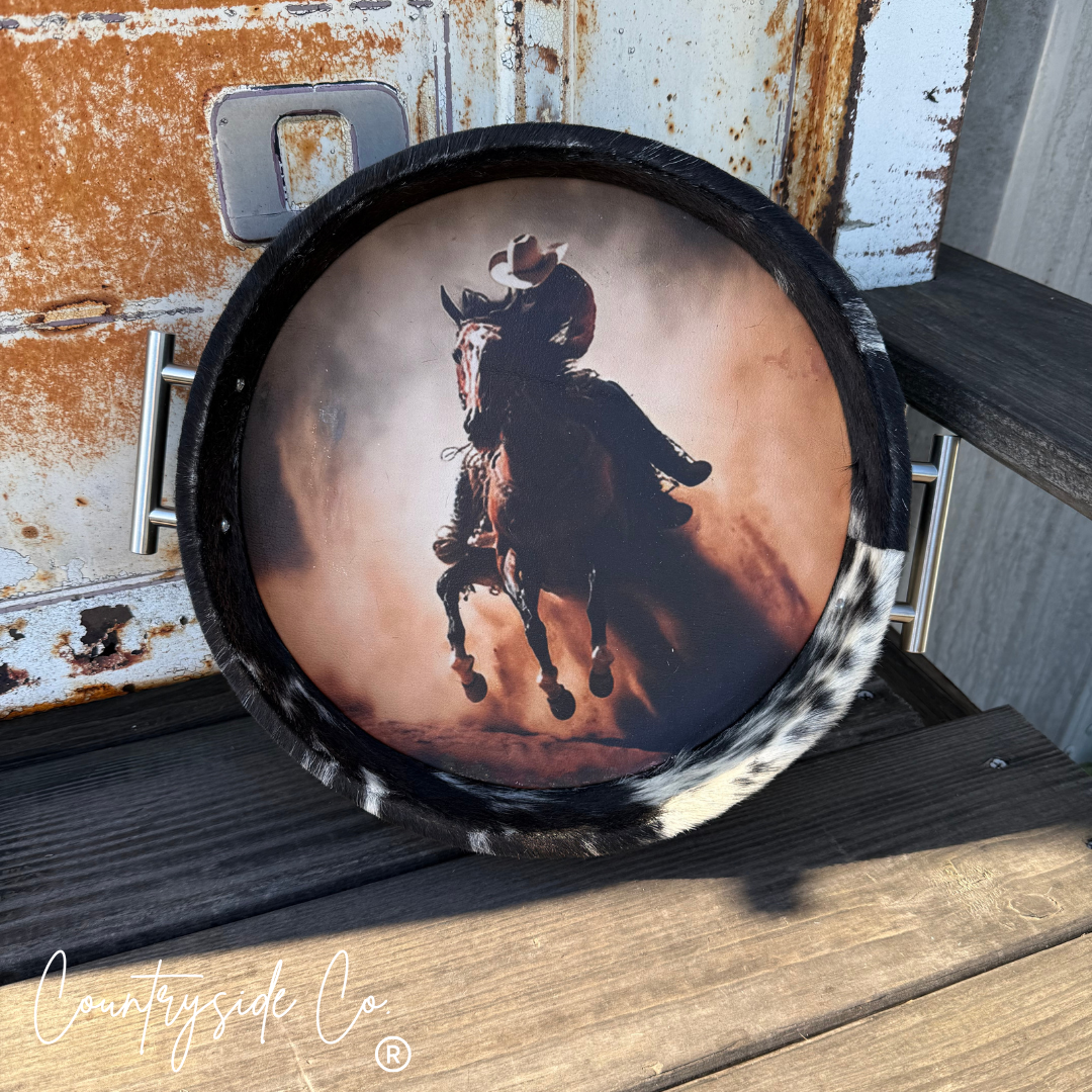 Countryside Co. - Rodeo Cowhide Circle Tray