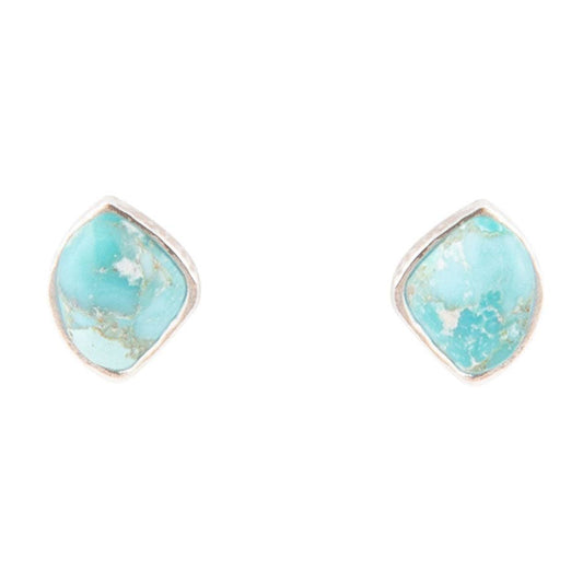 Barse Jewelry - Abstract Blue Turquoise Silver Post Stud Earrings