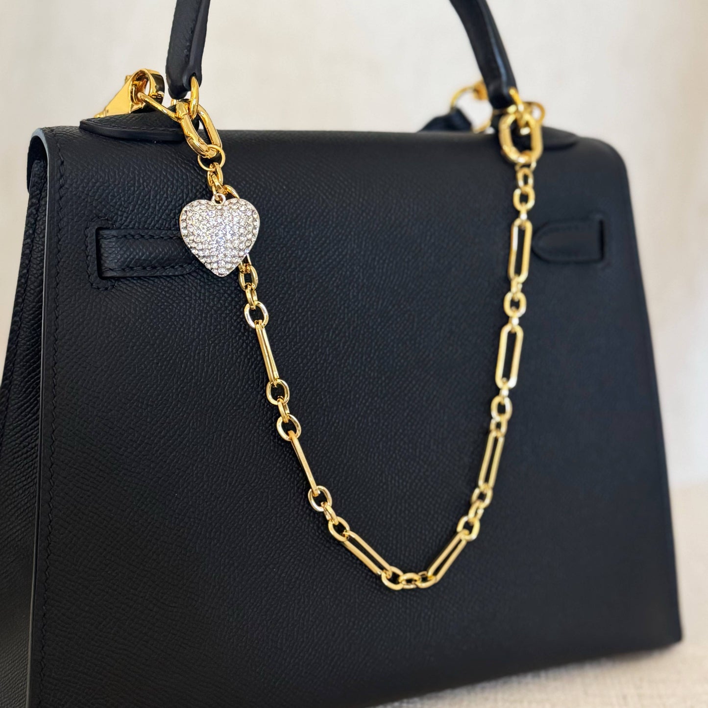 Ellison+Young - Sparkly Big Heart Bag Charm