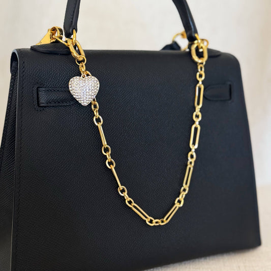 Ellison+Young - Sparkly Big Heart Bag Charm