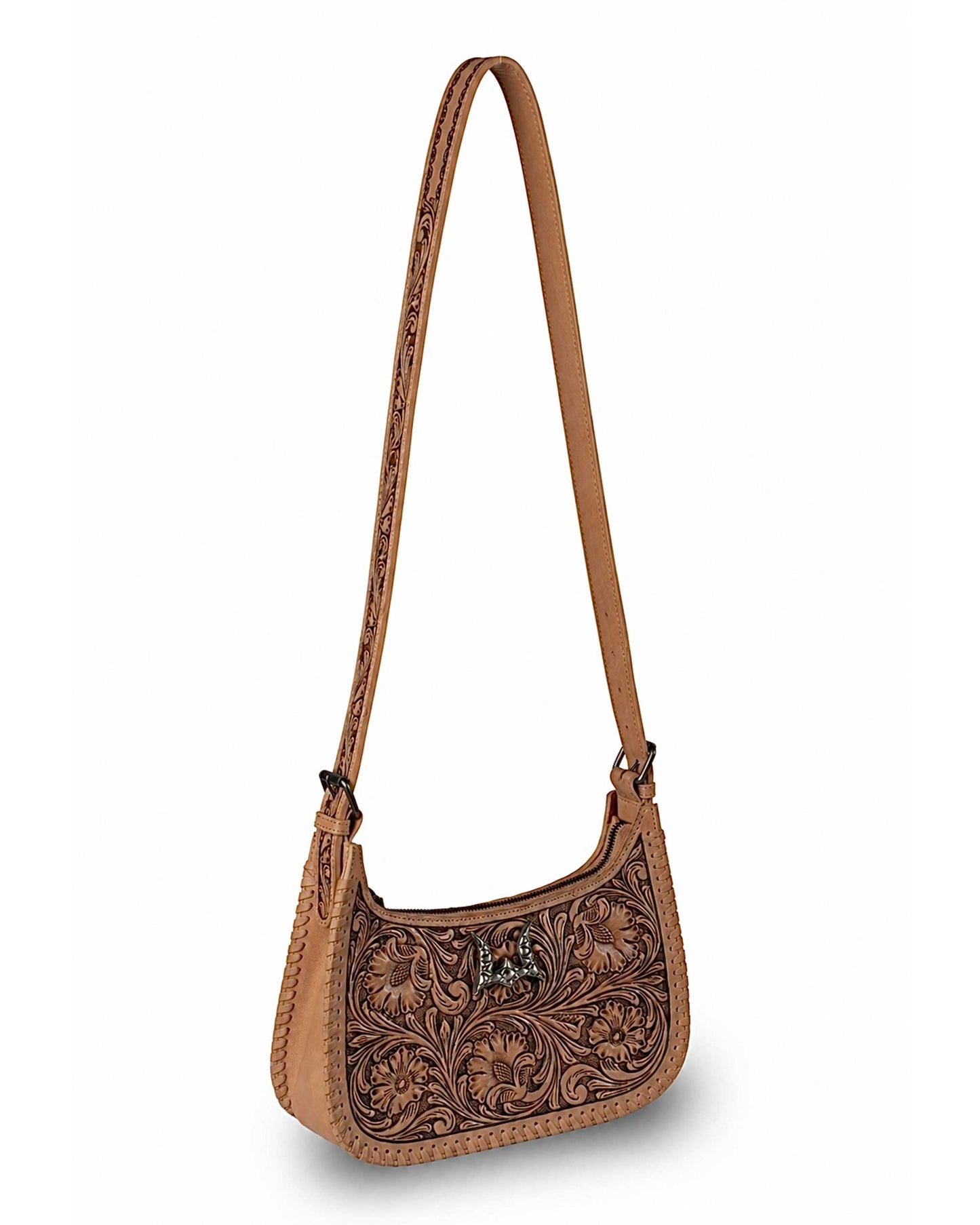Loyal West - Handtooled Dannia Large Purse - Saddle Brown - NaN / Saddle Brown