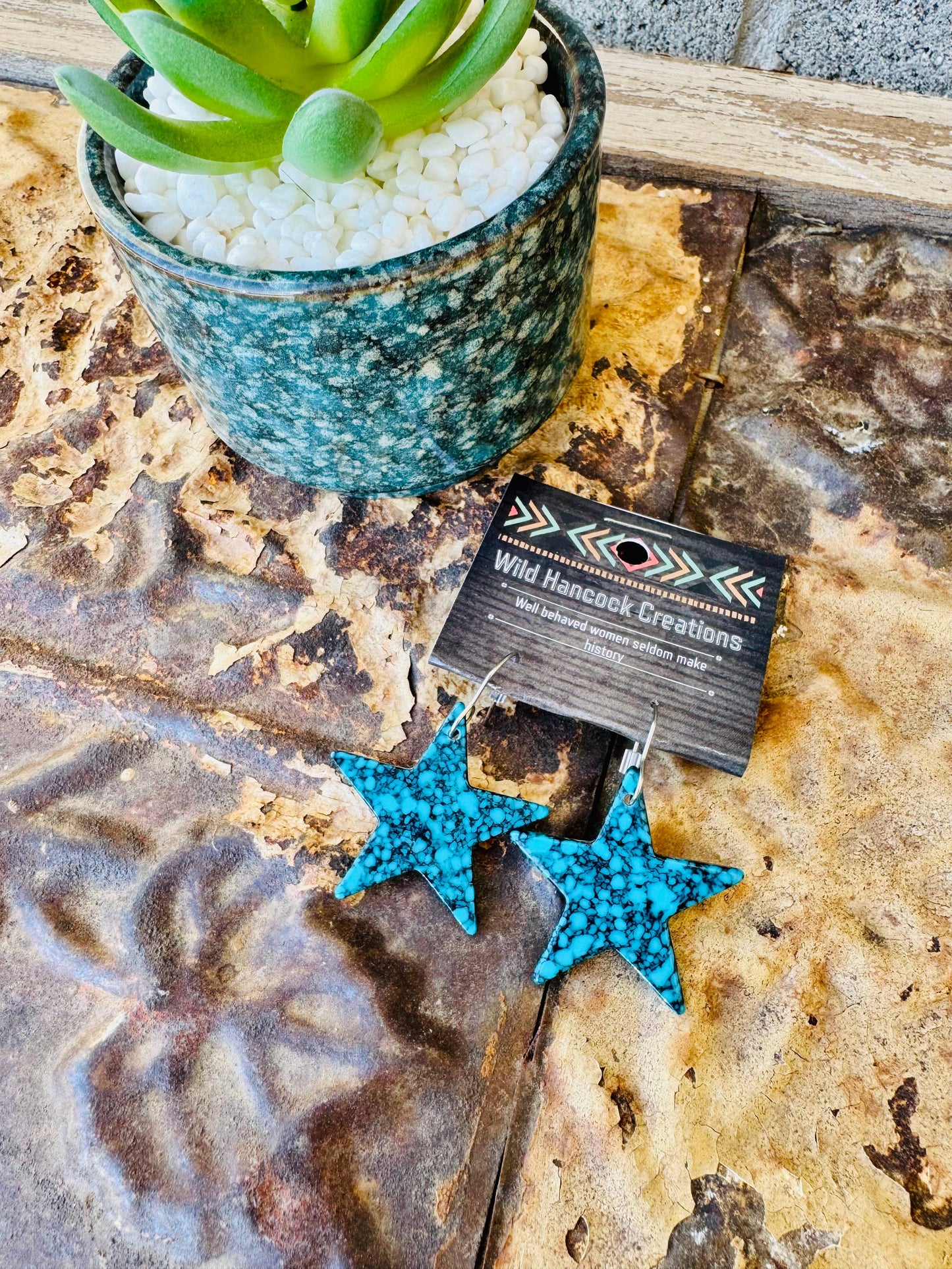 Wild Hancock Creations - Turquoise Star Earrings/Star Earrings/Western Earrings