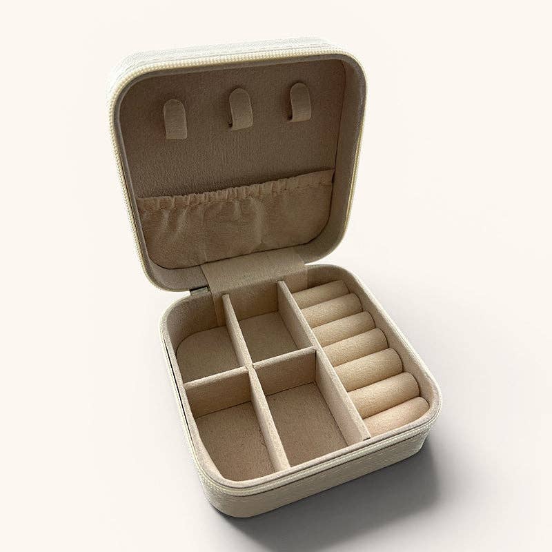 YK Trading Inc - Western Embellished Mini Jewelry Case - Ivory