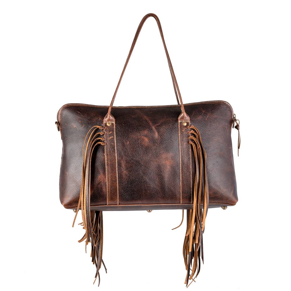 Full Grain Leather & Acid Wash Cowhide Mini Duffle - Women's - Black/Silver