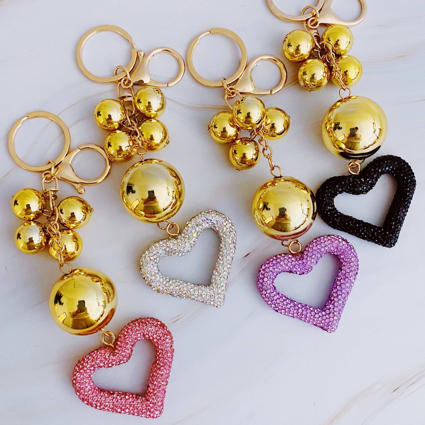 Ellison+Young - It Girl Glam Heart Bauble Key Chain