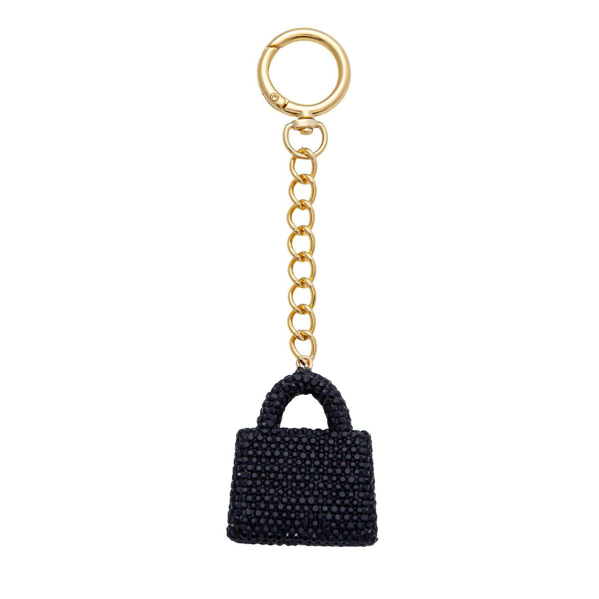 Simply Jewels - Bedazzled Purse Bag Charm Keychain round gold clip BC-21WB0258 - BC-21WB0262