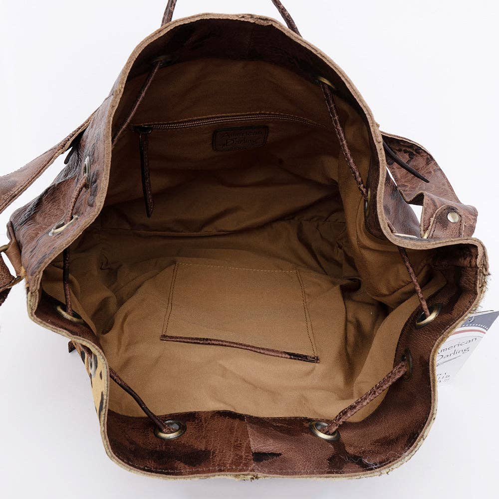 LS Western - ADBGI226 Bucket Hair On Genuine Western Leather Women Bag - ADBGI226A