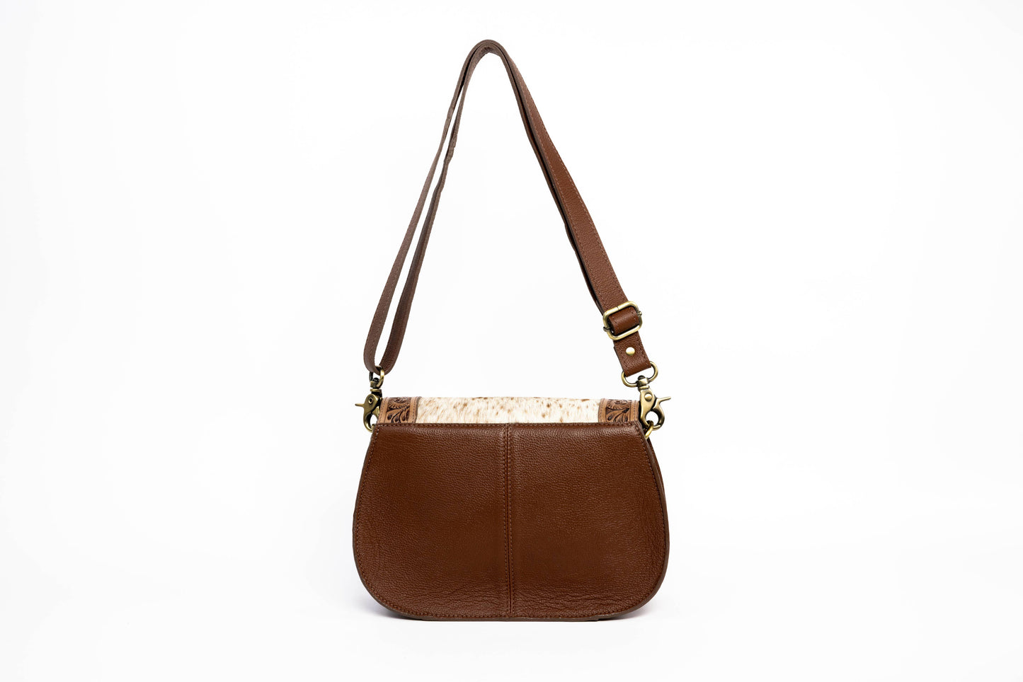 Leather Impressions Inc - Brown Scalloped Flap Purse with Butterfly ABHB 18-25206