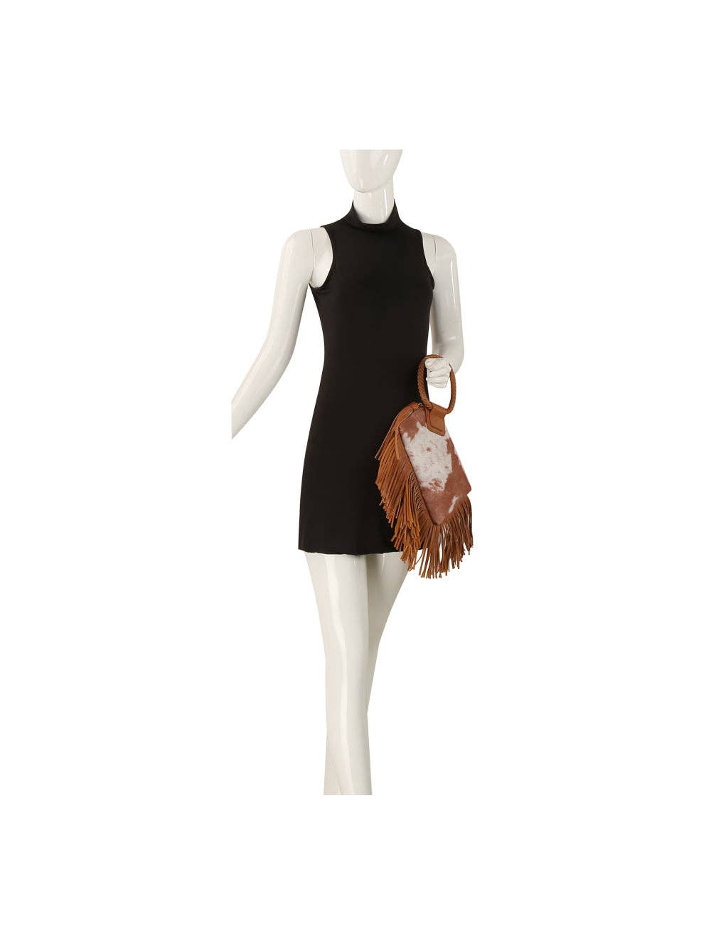 Handbag Factory Corp - Western Fringe Cowhide Ring Clutch - Brown