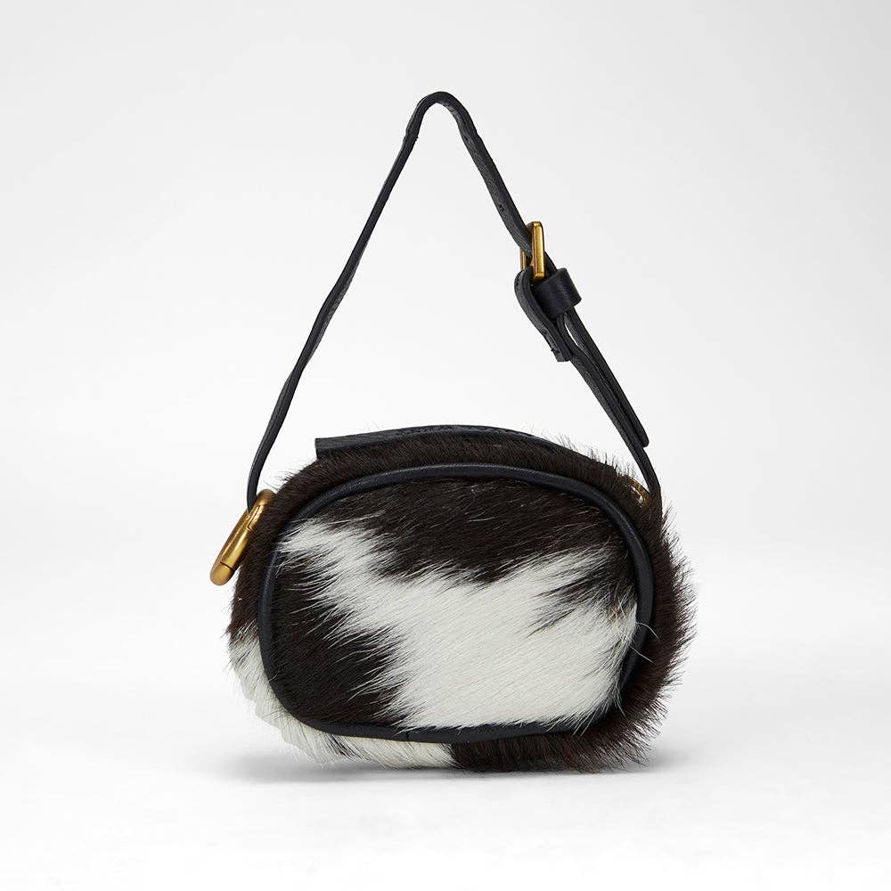 Myra Bag - Loyal West Sophia Micro Bag Charm In Black & White Cowhide - Single