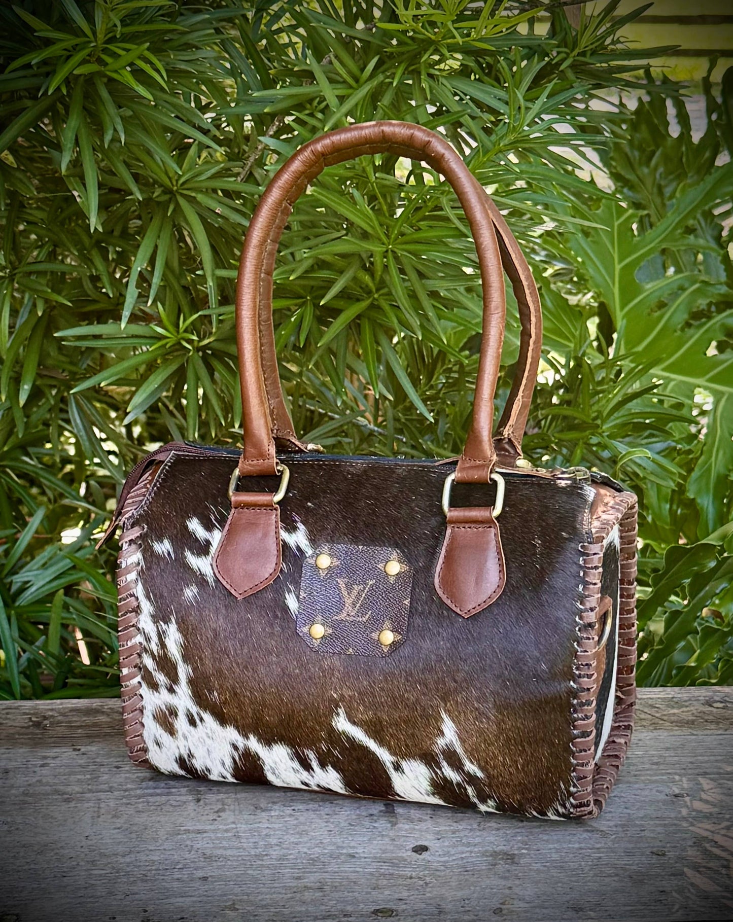 Southern Junkie Gypsy Boutique - Upcycled LV Cowhide Leather Speedy Bag Western Rodeo
