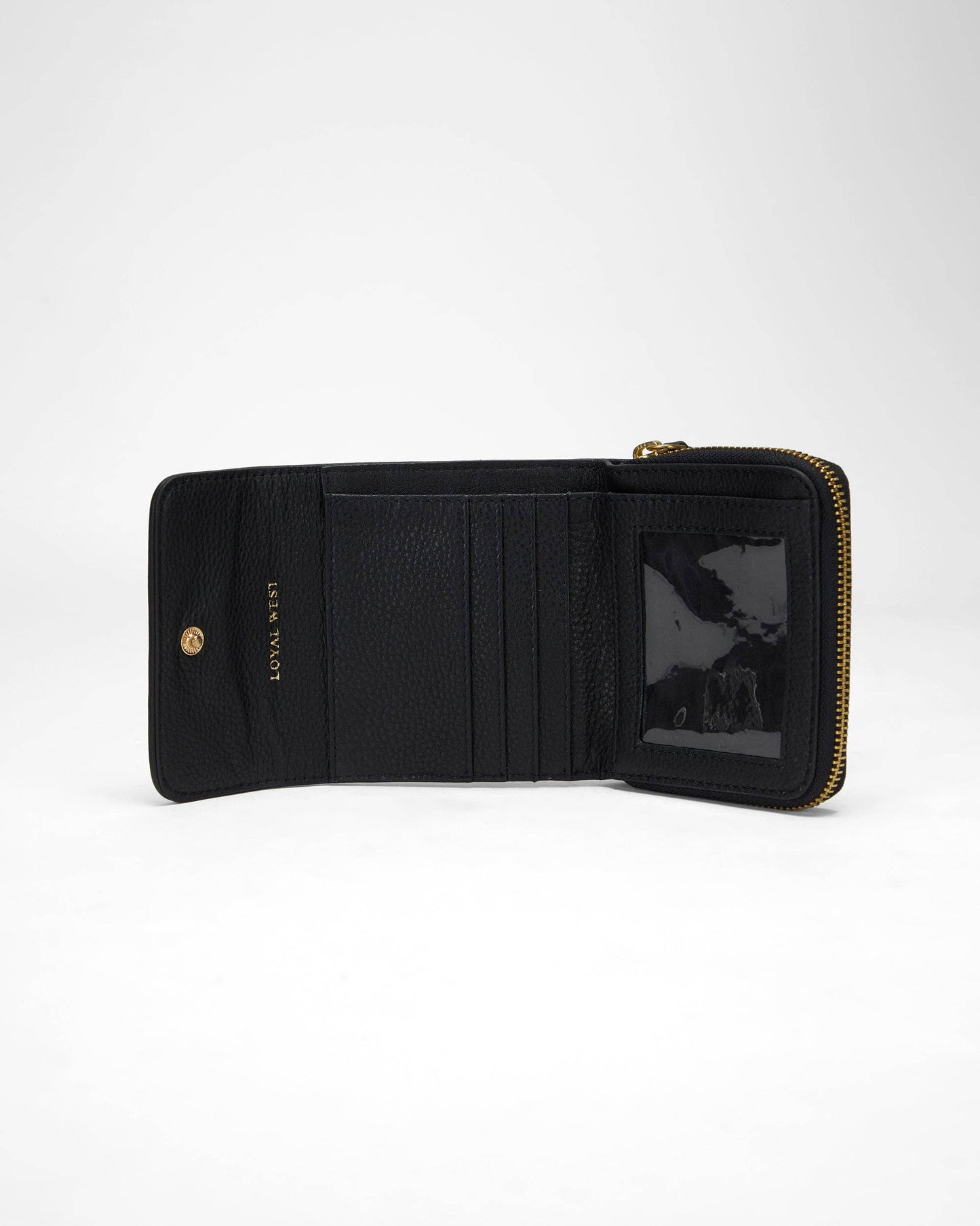 Loyal West - Sophia Card Holder In Black & White Cowhide
