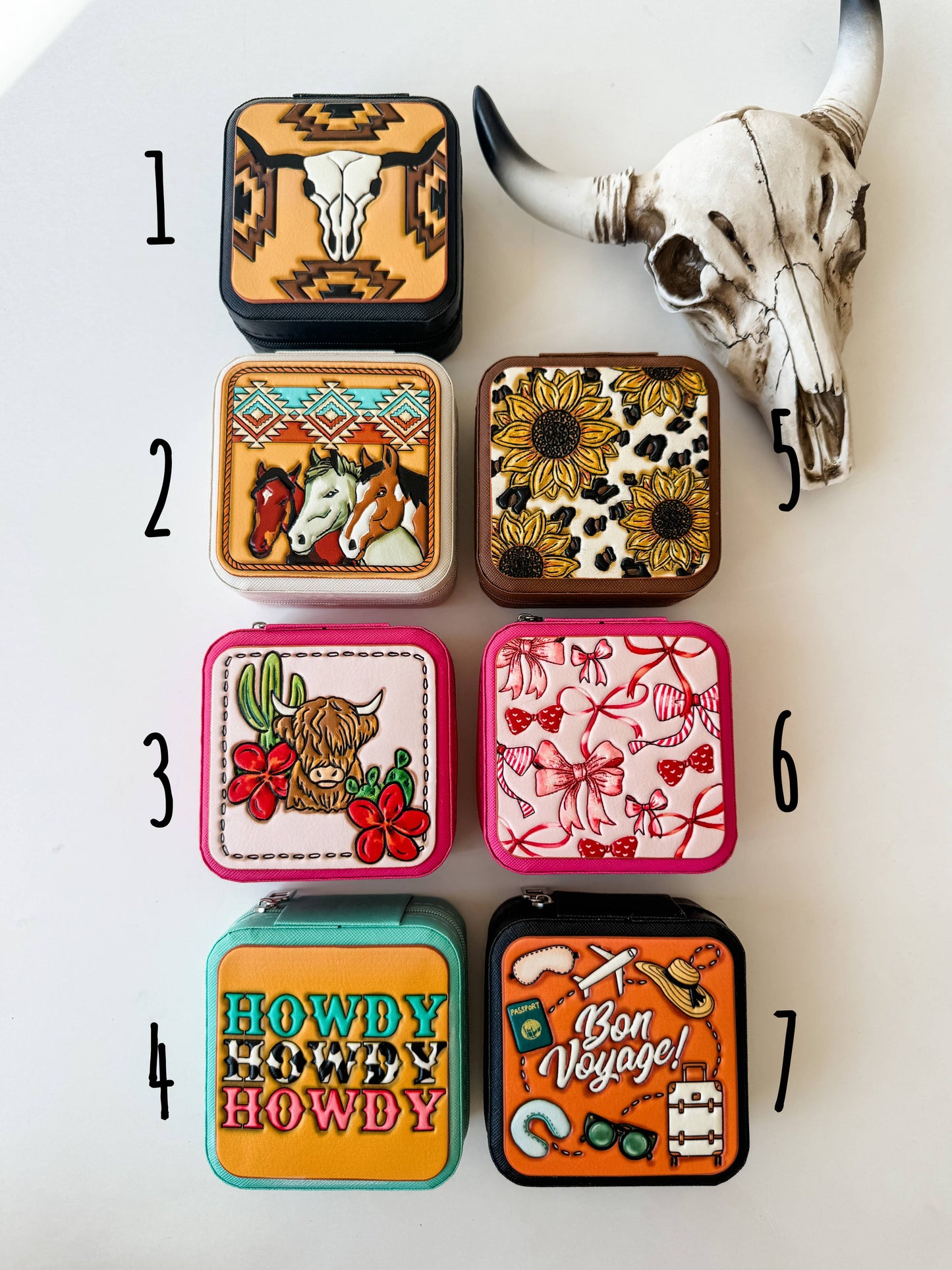Boho Ranch Shop - Western Mini Jewelry Storage Travel Box - 4 - HOWDY